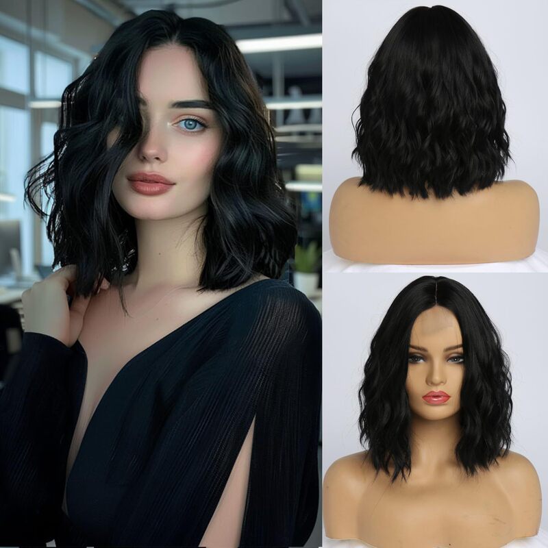 ヨーロッパとアメリカのウィッグ越境電子商取引アマゾン人気のフルヘアスタイル波状カーリー耐熱繊維高温シルクウィッグ女性用|undefined