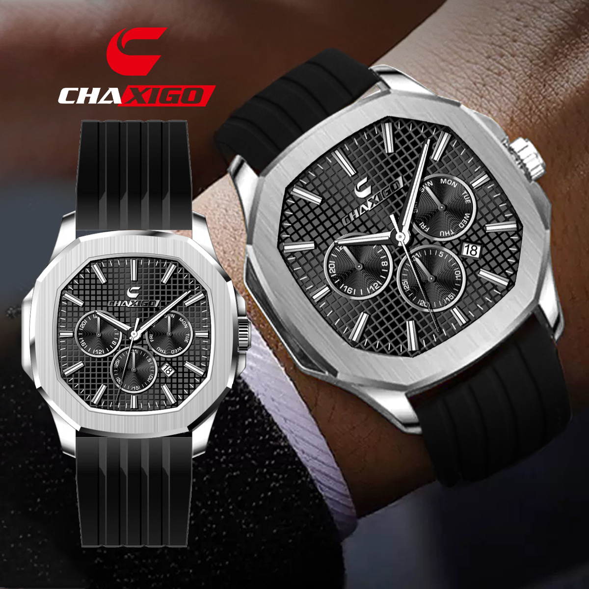 Kassig men's watch wholesale source factory wholesale cross-border foreign trade waterproof watch belt calendar fine steel quartz watch