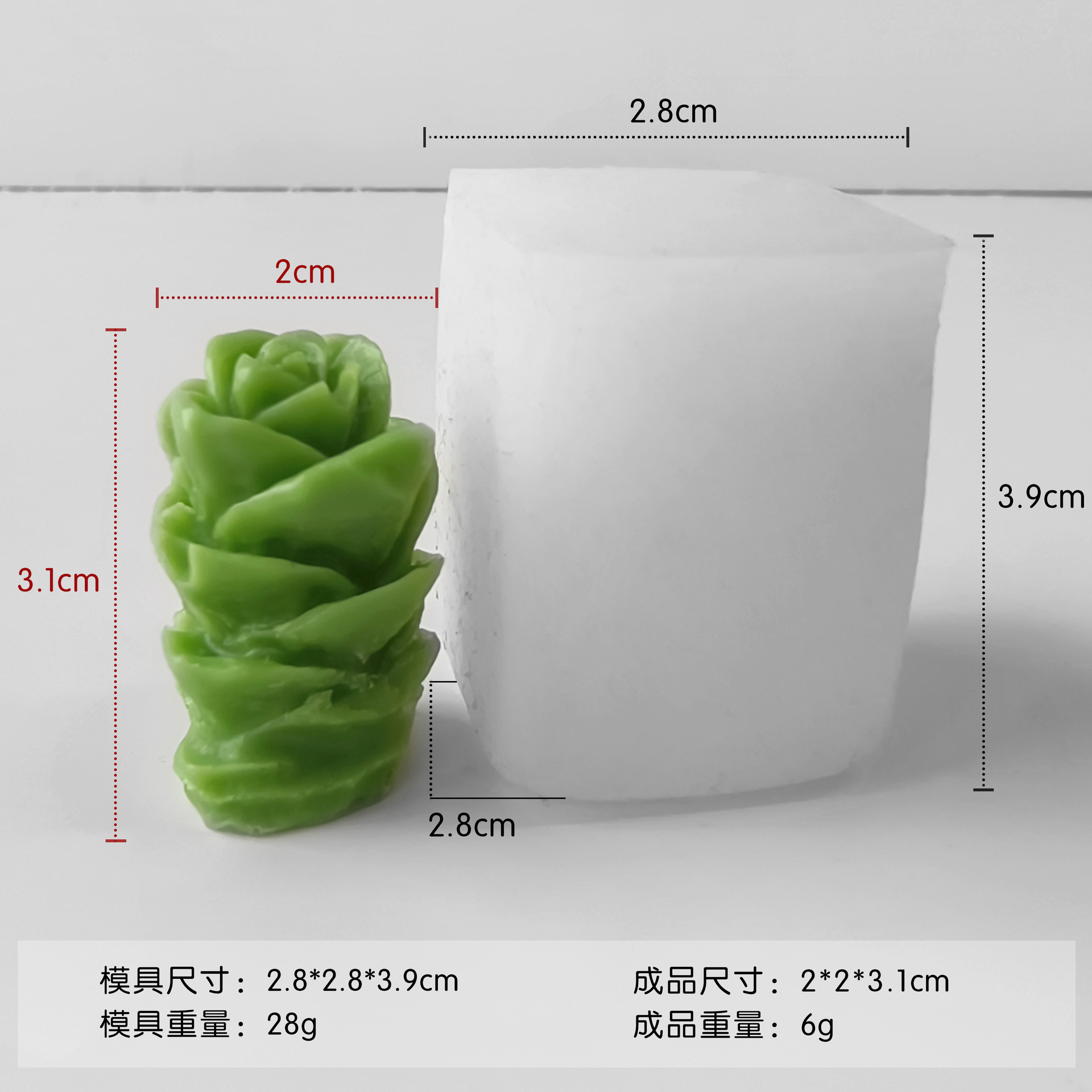 Molde de silicona de aromaterapia de cactus, taza hecha a mano, molde de vela suculente de cactus, adornos de resina de epoxi de bricolaje