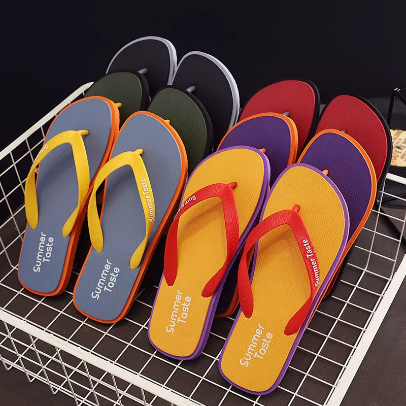 Flip flops, men's trend slippers for leisure, beach summer sandals, non-slip slide platform
