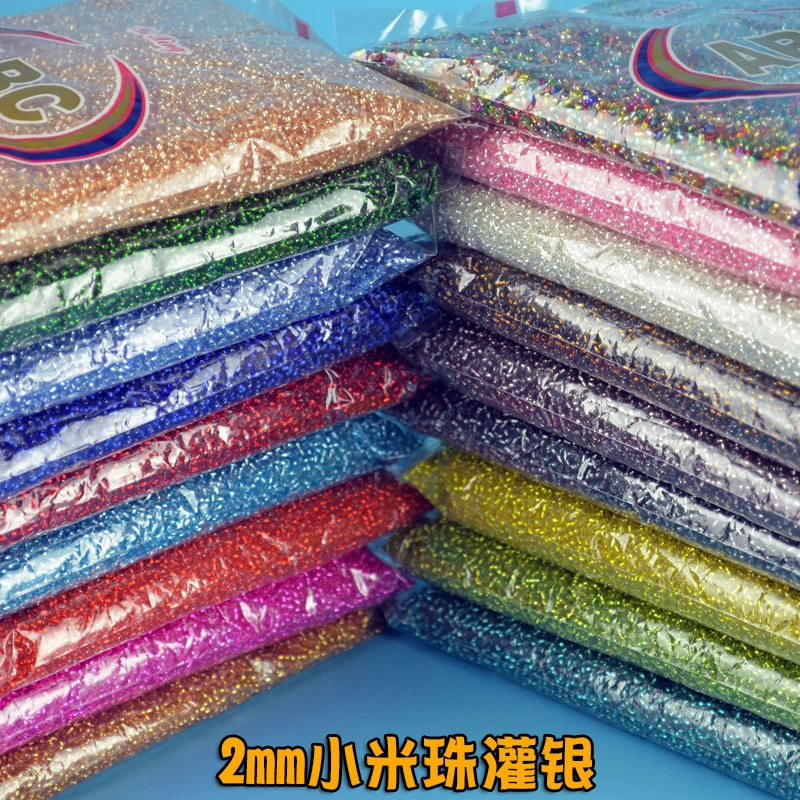 Бусины 2 мм, наполненные серебряными рисовыми бусинами для вышивки крестиком, рисовые бусины с кисточками из бисера, рисовые бусины «сделай сам», весы, ожерелье из рисовых бусин