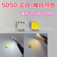 5050 白暖白双色 贴片LED灯珠 六脚高杯0.2W 双色温 汽车灯条灯带