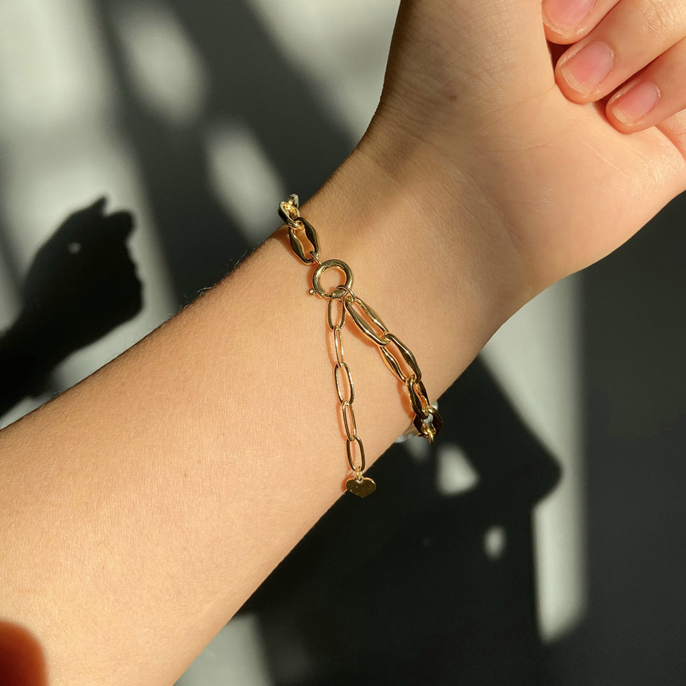 Fashion Irregular Copper Pearl Inlay Zircon Bracelets 1 Piece