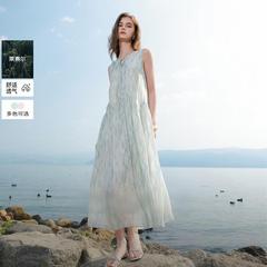 【彩系仙女裙】莱赛尔天丝2025夏季新款连衣裙背心碎花长裙女M