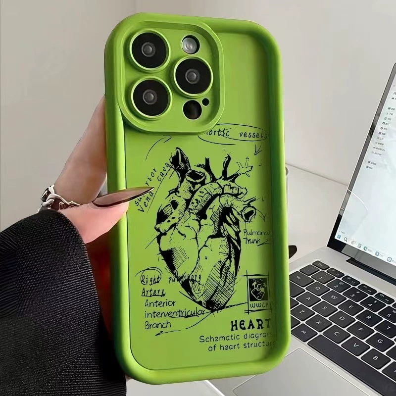 Чехол для телефона (Apple) iPhone 6–17 серии, дизайн Heart King Kong, защита от падений, 13 вариантов