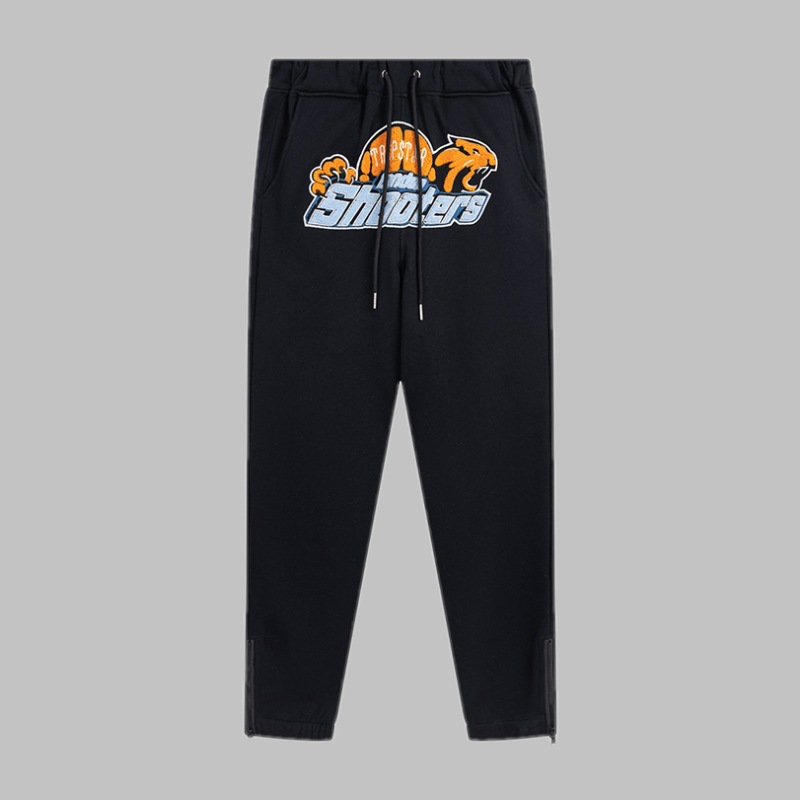 Trapstar azul Tigre cabeza toalla bordado traje forro polar suéter con capucha ceñida deportes casual pantalones largos