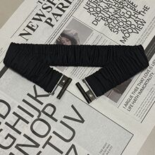 羽绒服系带棉大衣软布绑带简约蝴蝶结腰带女士松紧橡筋卡扣腰封女