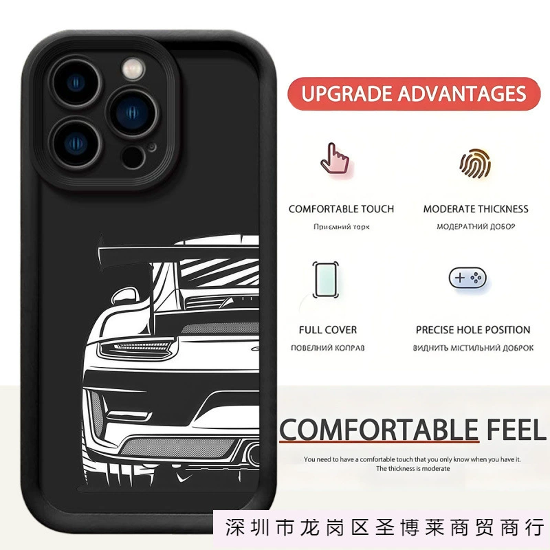 Чехол для iPhone THK (iPhone 7–17 Pro/Max/Air), принт гоночной машины, широкая совместимость