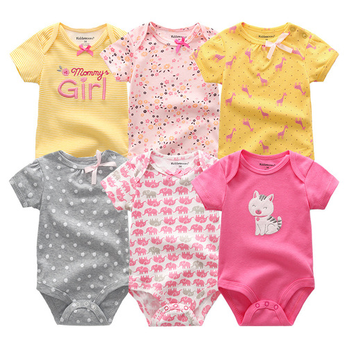 Baby jumpsuit, pure cotton crawling suit, breathable baby clothes, air-conditioned clothes, short-sleeved newborn clothes, six-piece set