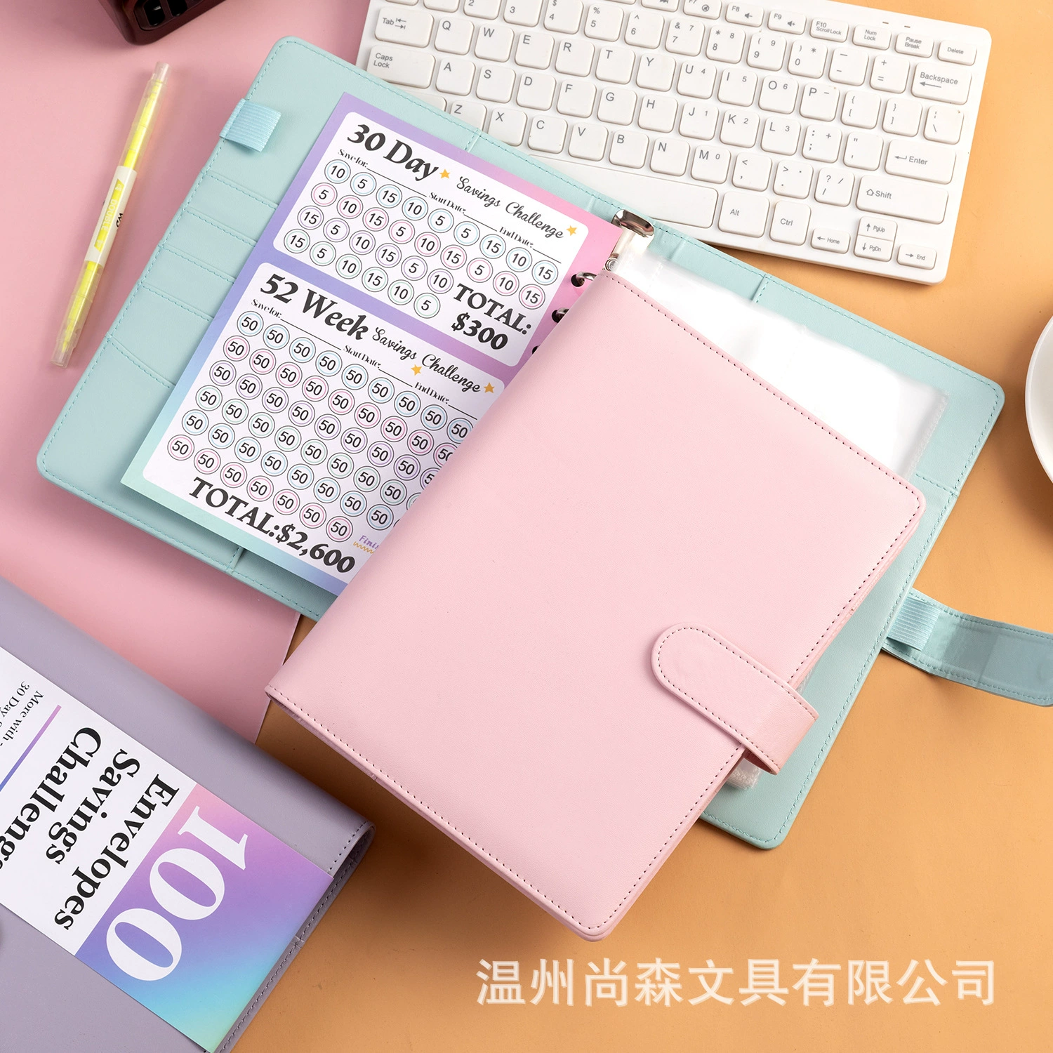 Amazon 100 Envelope Challenge Couple Challenge Money Book PU Color Saving Book