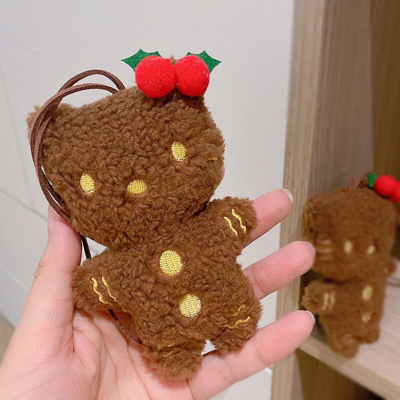 Ins Style Christmas Gift Gingerbread Kt Cat Cute Plush Doll School Bag Pendant Keychain Couple Best Friend Toy