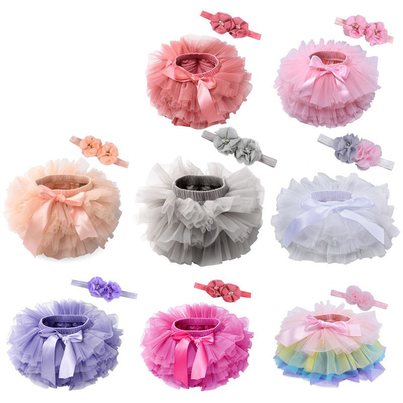 女童网纱蓬蓬裙洋气宝宝周岁半身ins童装婴幼儿PP裤tutu裙包屁衣