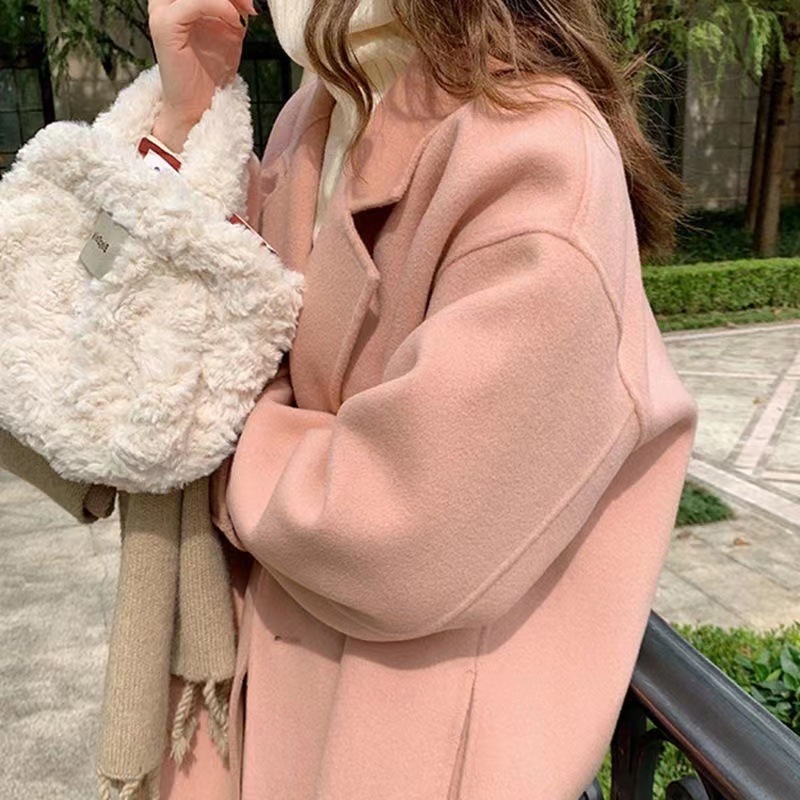 小香风加绒加厚毛呢大衣女中长款秋冬新款洋气名媛小个子呢子外套|undefined