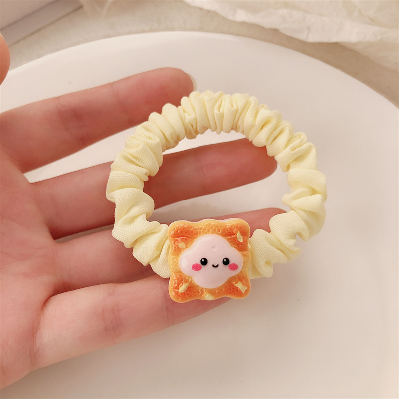 Hermosas nubes amarillas leche estrellas de mar intestino delgado anillo de cabello de la niña dulce banda de goma cuerda de cabeza nueva cuerda de cabello de dibujos animados adornos para el cabello