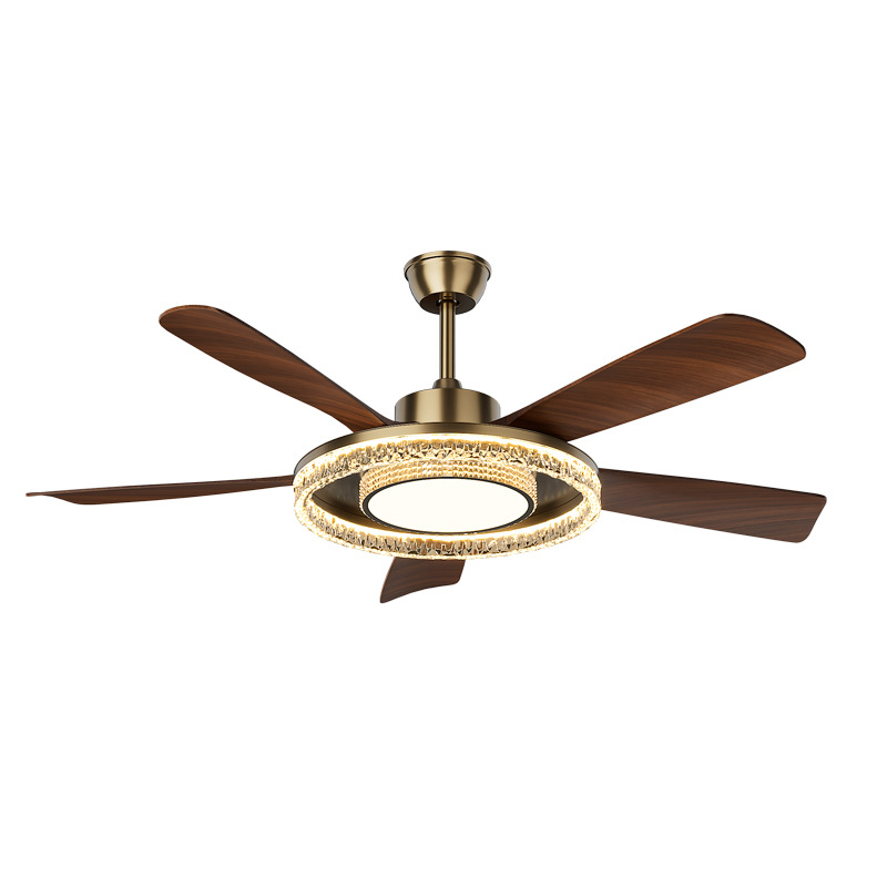 Lámpara de ventilador de techo del comedor nuevo ventilador medieval gran volumen de aire silencioso control remoto de frecuencia variable tricolor atenuación lámpara de ventilador doméstico 440L