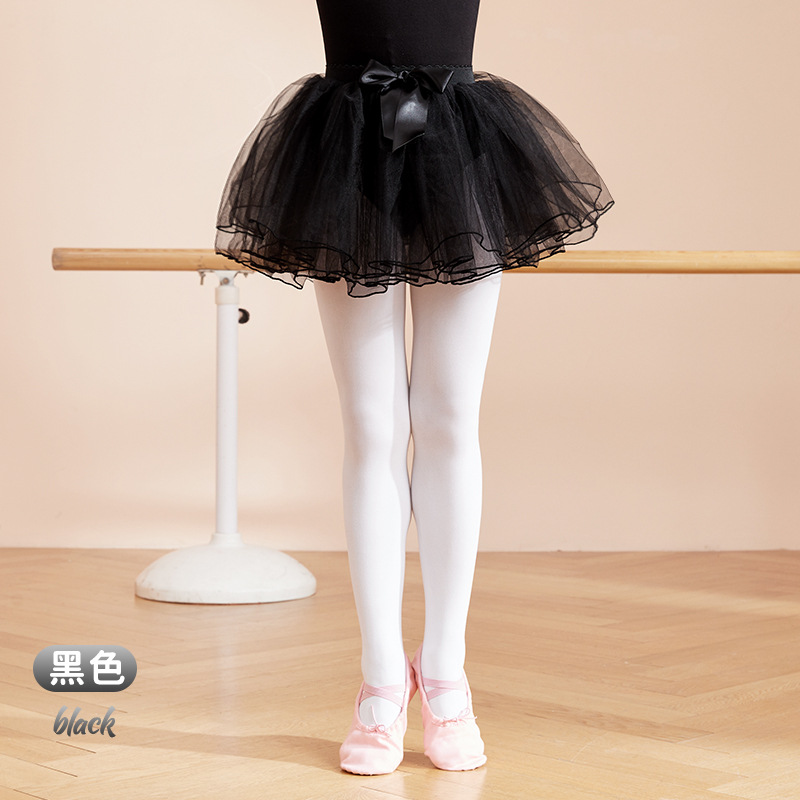 Falda de baile para niños de ala ancha elástica de cuatro capas de malla Princesa pettiskirt Ballet vestido de rendimiento