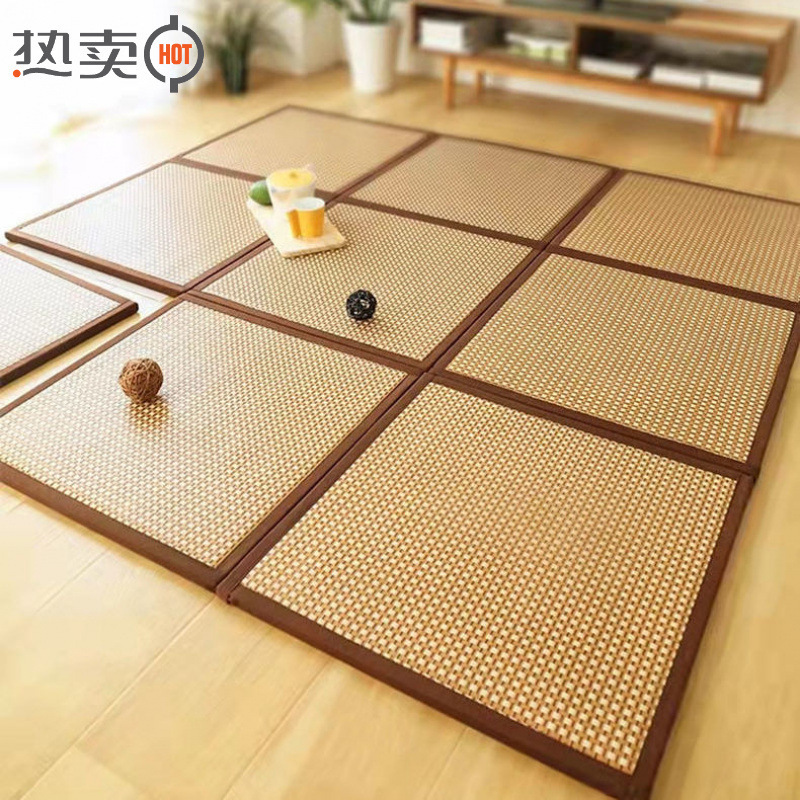 Japanese-Style Tatami Mattress, Floor Sleeping Mat, Spliced Sleeping Mat, Bedroom Summer Cooling Mat, Floor Mat, Can Be Stored and Is Soft