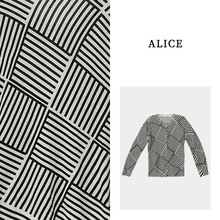 原【ALICE “马赛克纹”羊毛毛衣】柔糯靓丽 别致条纹 81221Y