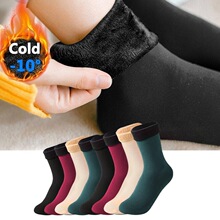 T 14168 Thick Fleece Nude Color Winter Socks �Ӻ���ɫŮ��