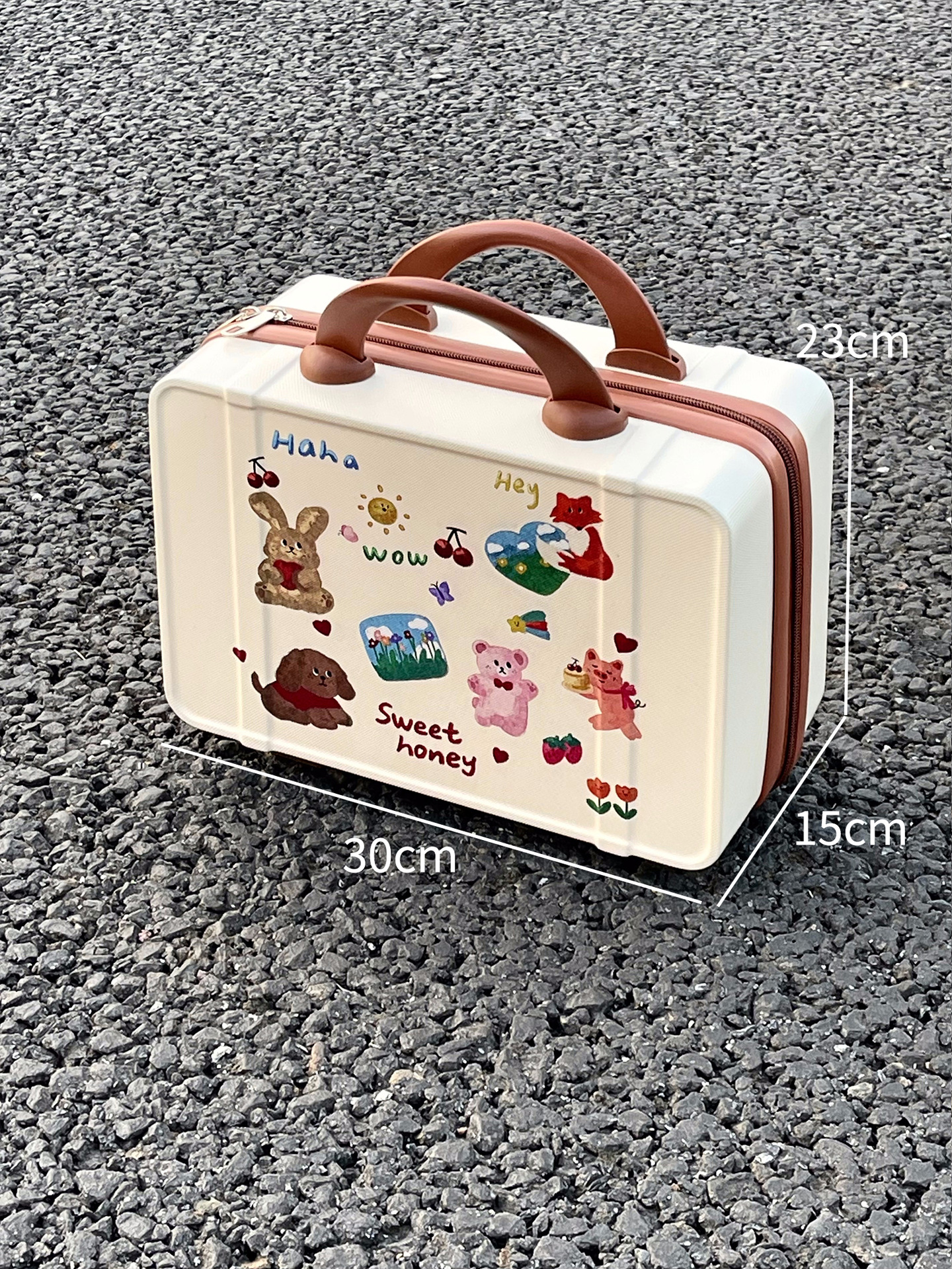 Original de 14 pulgadas maleta de mano maquillaje regalo de mano caja de boda pequeña mini caja puede imprimir logotipo