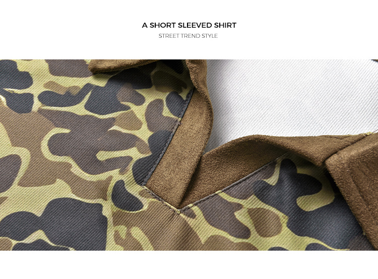 Ensemble polo et short pour homme imprimé léopard été décontracté_voghion.com