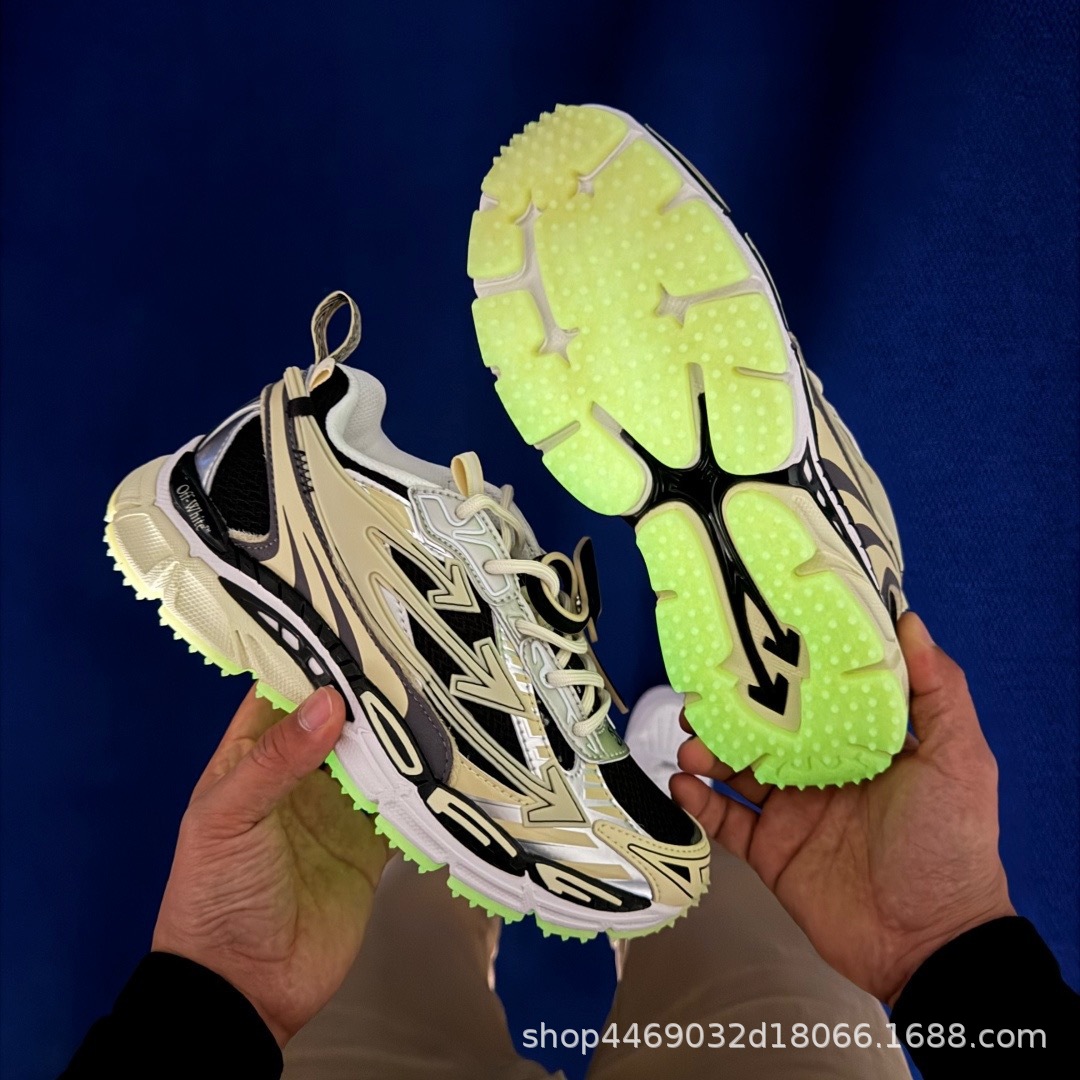 Off-white dad sneakers, high-end version, unisex, retro, versatile, thick-soled, height-increasing, casual running sports shoes