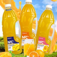 鮮榨常溫果汁100%添加有NFC黃桃汁芒果汁甜橙汁2.18L×6瓶/箱廠價