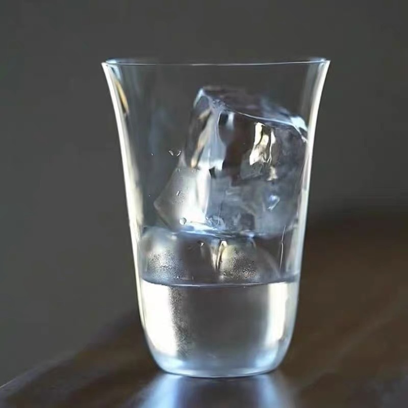 Transparente de cristal bebida fría taza de hielo de boca ancha taza de café latte americano cristal delgado simple taza de té taza de cóctel