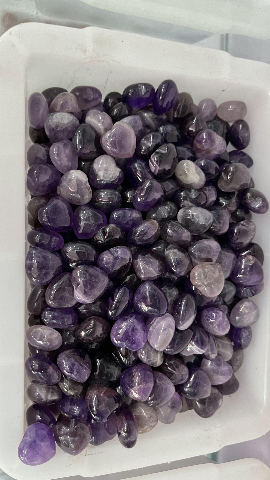 Natural Crystal 15mm No Hole Heart-Shaped Stone Ornaments