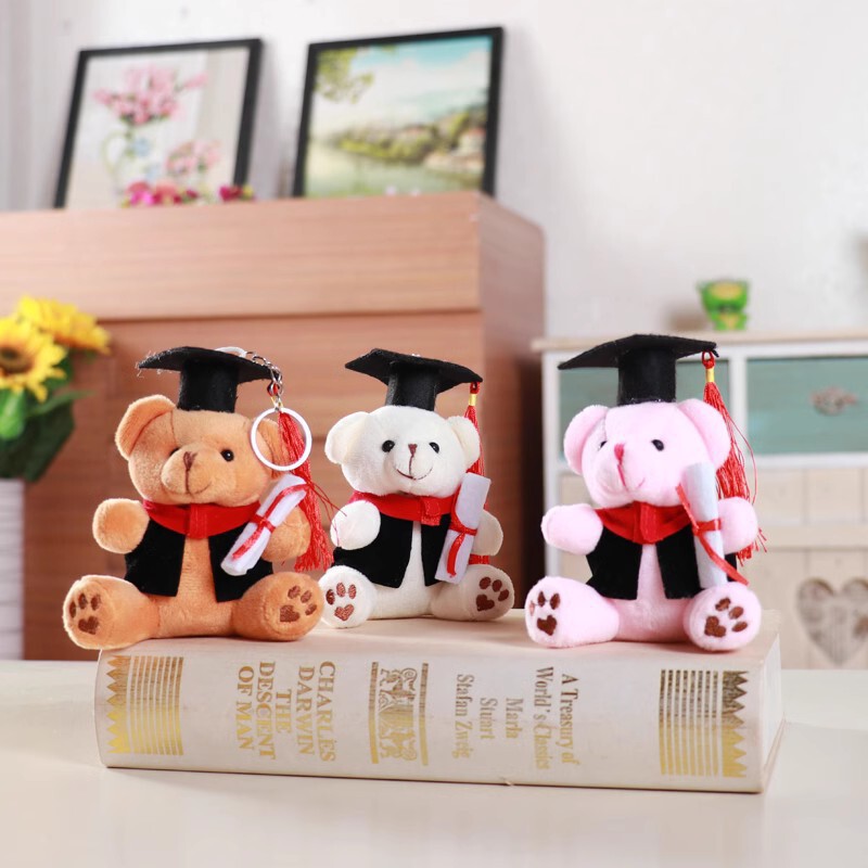 Cute Bear Plush Toy Graduation Season School Gift Doctoral Bear Classmate Souvenir Commemorative Doll Mini