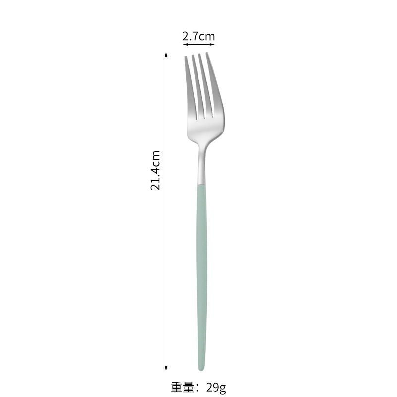 Tenedor de plata verde Nórdico