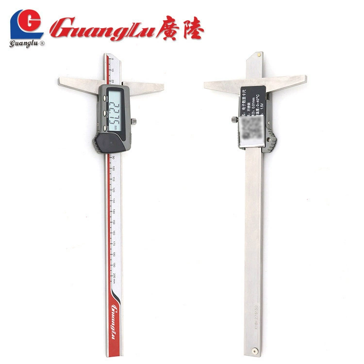 Широко-китайский цифровой дисплей глубины Штангенциркуль Шаг Одиночный крюк с лентой Прецизионная цифровая электронная стандартная измерительная линейка для масла