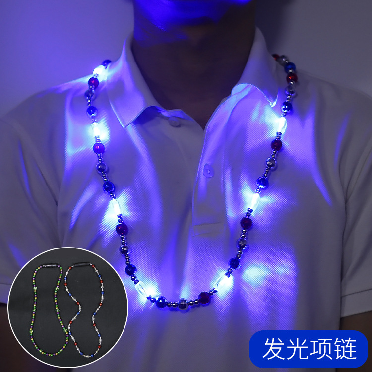 Nuevo collar luminoso cuentas brillante ambiente vacaciones suministros Navidad collar luminoso juguete LED Cadena de cuentas luminosa