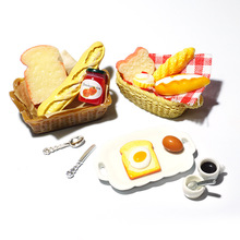 比彩 可愛迷你早茶6件套果醬面包食玩奶油殼發夾裝飾配件材料福袋