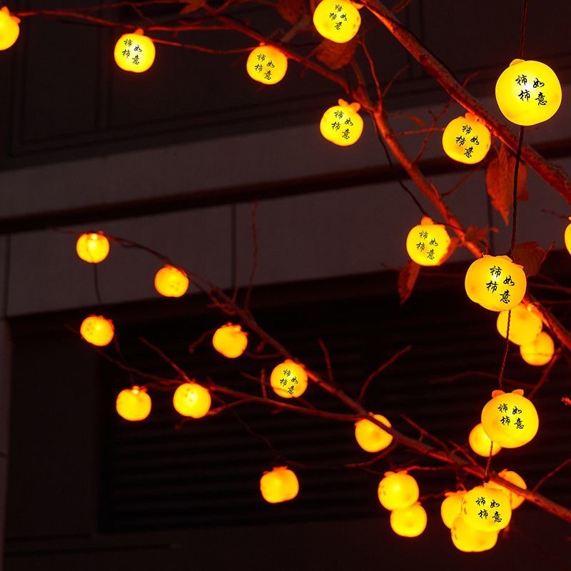 Año Nuevo solar caqui lámpara string decoración impermeable al aire libre LED luces de color de luces de lu