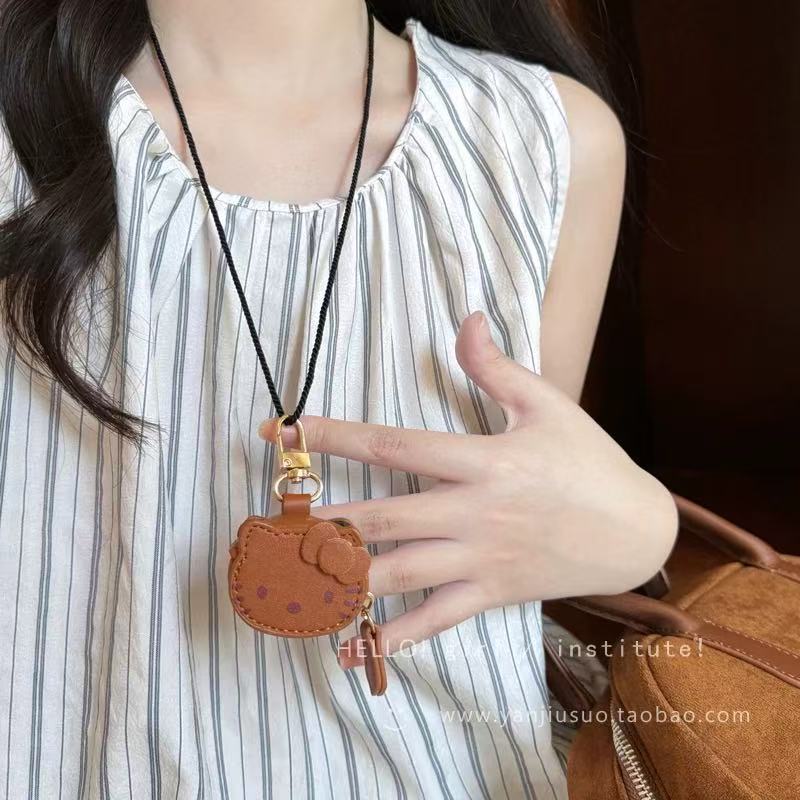 Brown kt cat necklace