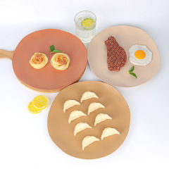 小麥秸稈沙拉盤家用圓盤餐盤 菜盤水果盤小吃甜品盤吐骨盤子批發