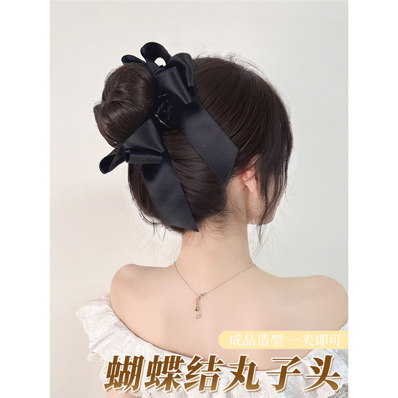 Peluca de cabeza de bola, clip de agarre, lazo femenino, barba de dragón, capullo, peluca, lazo para el cabello, artefacto para el cabello, bolsa de peluca de simulación natural