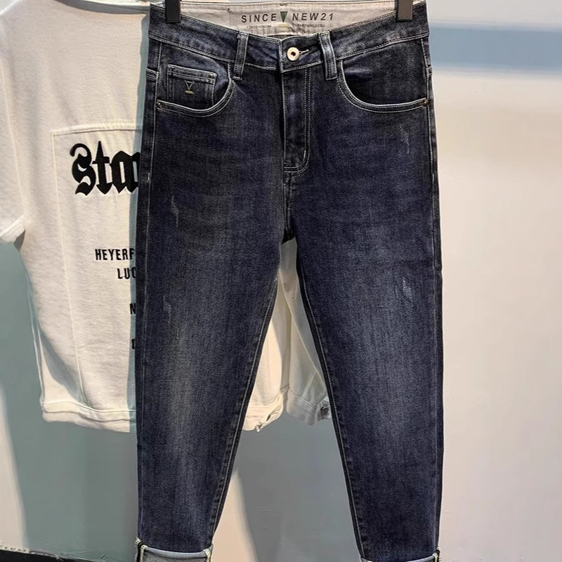 Wholesale New Men's Denim Side Bag Outdoor Jeans Zipper Pencil Trousers Men's Casual Pants Casual Denim