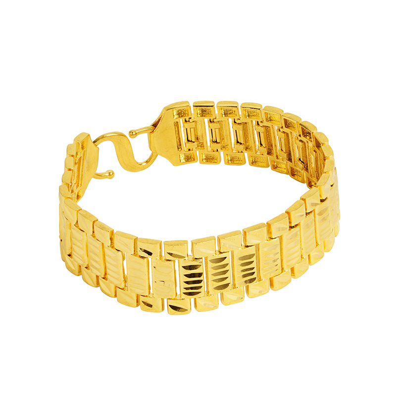 Nueva pulsera de oro arena suministro directo de fábrica boutique coche flor tanque cadena imitación oro amarillo largo tiempo no se desvanece joyería de latón Yiwu