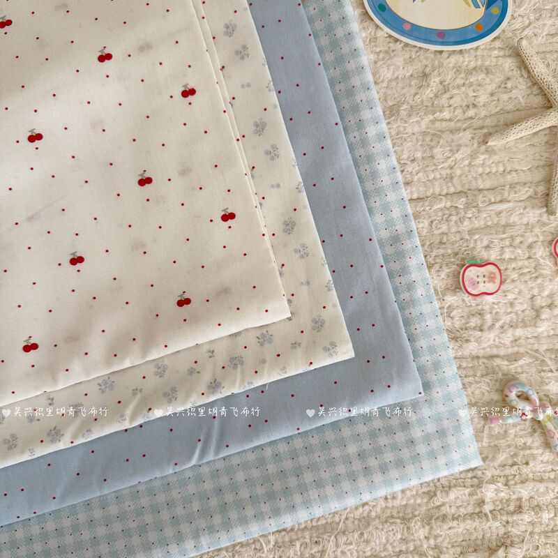 Cotton 40-Count Digital Printed Fabric Korean Style Ins Style Flower Cloth Doll Clothes Women's Clothing Children's Clothing Family Clothing Home Clothing DIY