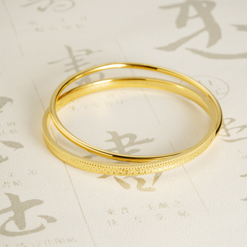 Vietnam Sha Jin no se desvanece durante mucho tiempo, el patrón de escamas de pescado antiguo de doble anillo cerrado pulsera de joyería de alta calidad para mujeres.