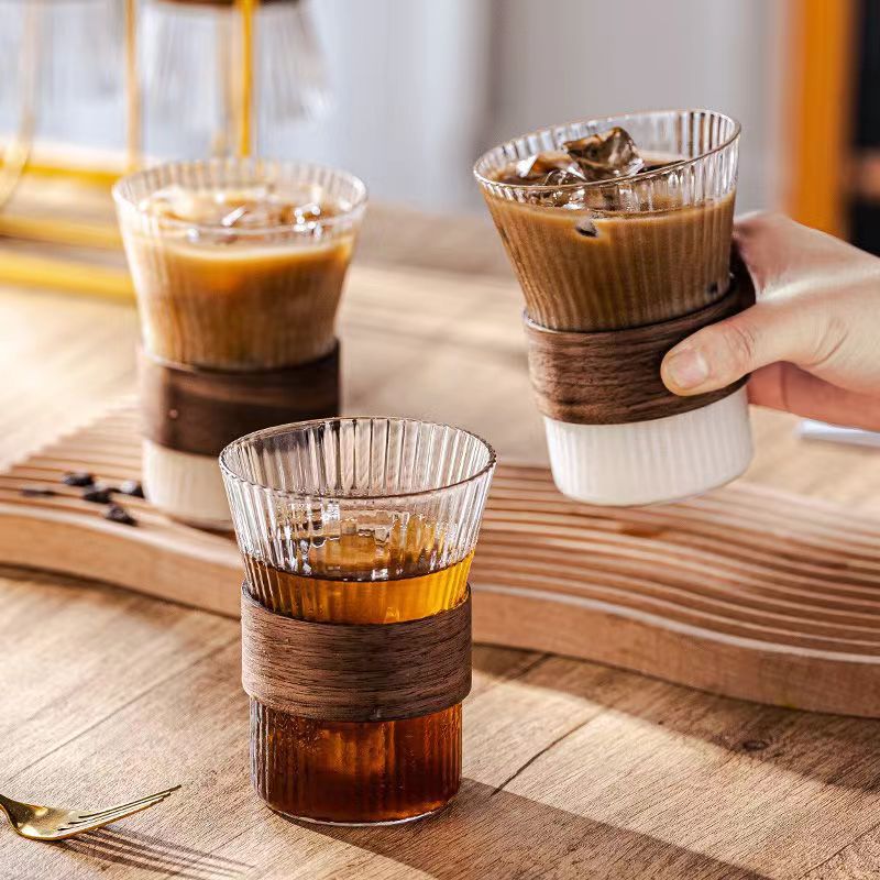 Vertical patrón de órgano taza de la cintura de alto aspecto celebridad de Internet vidrio resistente al calor taza de agua taza de té de aislamiento térmico con taza de regalo