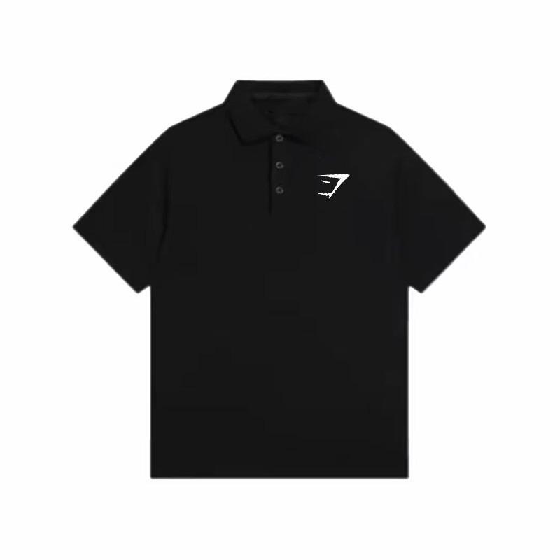 Shark POLO short-sleeve summer men's T-shirt, comfortable collared top, breathable printed short-sleeve, trendy and casual Shark POLO short-sleeve summer men's T-shirt, comfortable collared top, breathable printed short-sleeve, trendy and casual