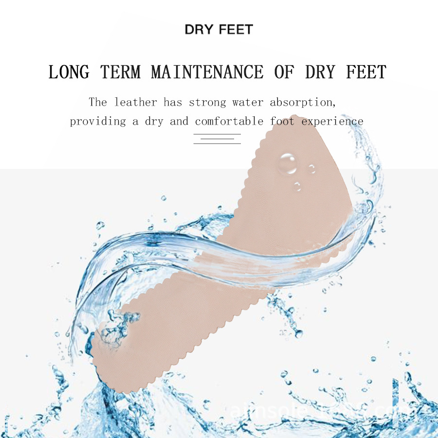 Separable insole with sweat absorbing leather and soft sole