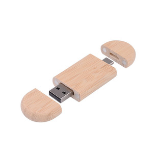 Factory direct Type-C large oval wooden USB flash drive mobile phone large capacity USB wedding photography creative USB flash drive