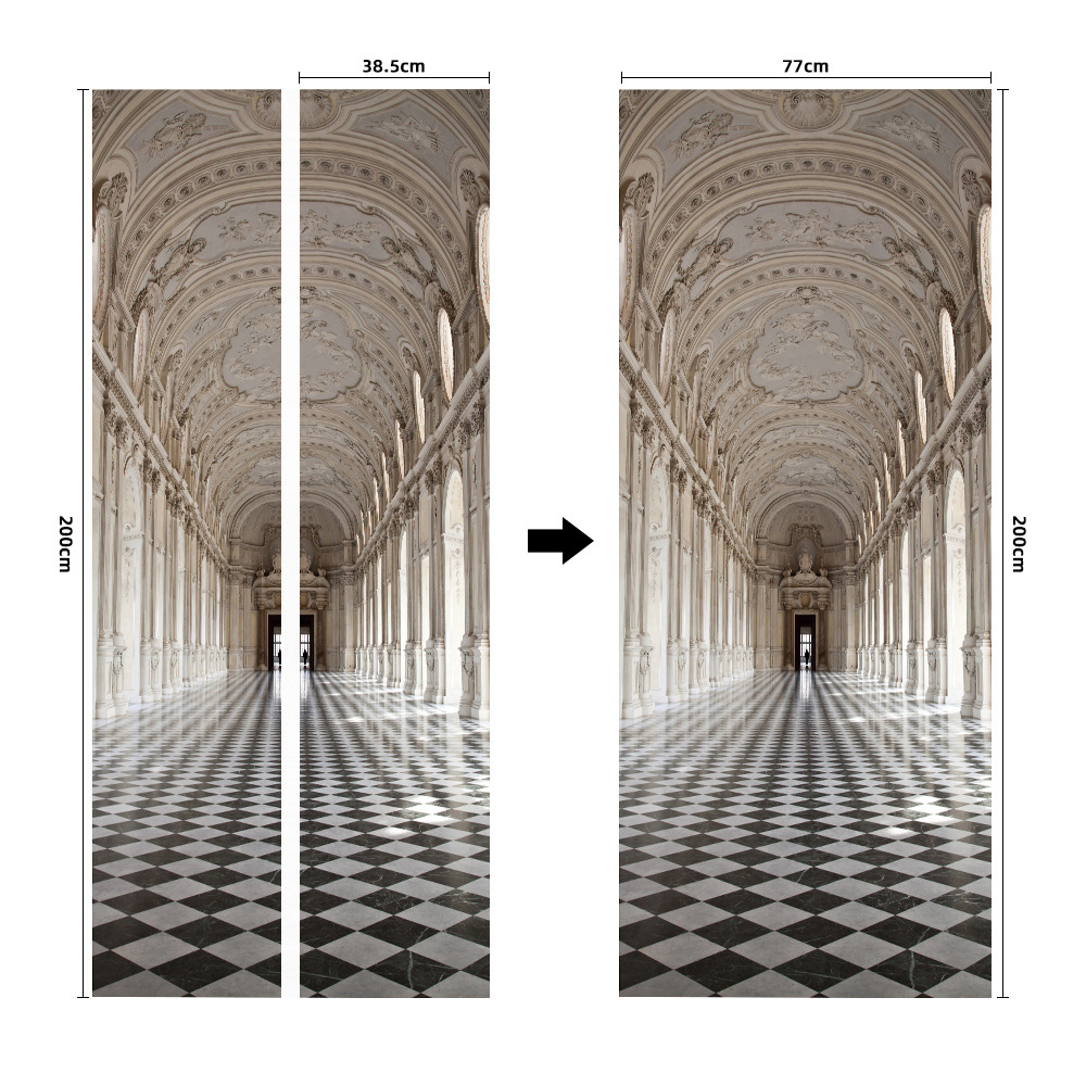 Pegatinas para puertas 3D respetuosas con el medio ambiente, autoadhesivos, fabricantes de origen al por mayor, patrones populares transfronterizos de alta definición, adhesivos para puertas impermeables, a prueba de aceite y antiincrustantes