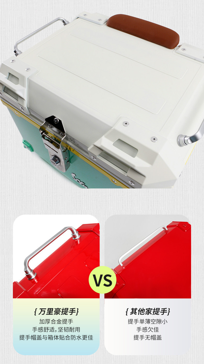 Wanlihao Qingqi Aurora 150 motorcycle tail box, electric vehicle trunk, universal retro non-aluminum alloy tail box