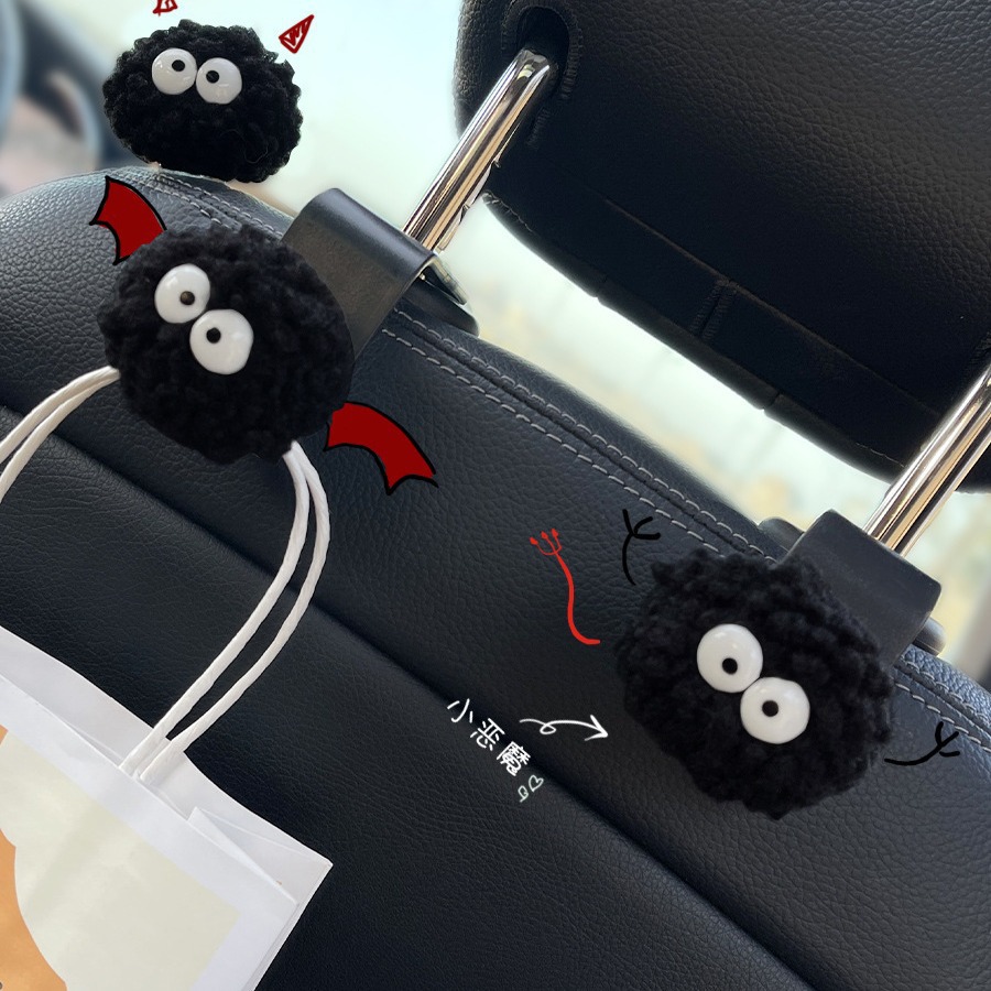 Cute pequeño carbón asiento de automóvil gancho trasero multifuncional almacenamiento trasero rack para artículos de decoración interior del automóvil