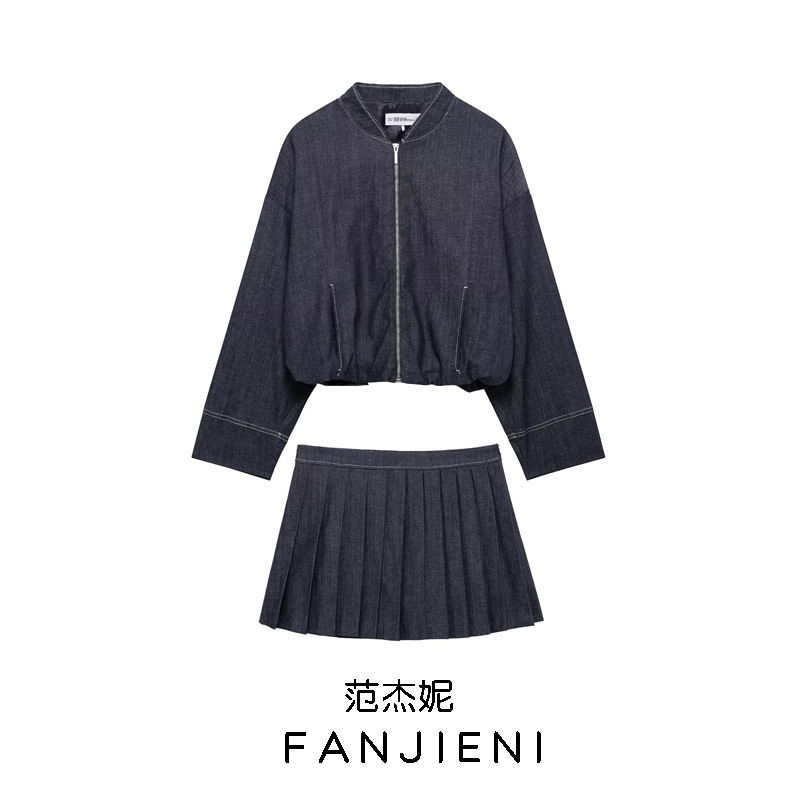 ZR foreign trade wholesale European and American style women's balloon Denim bomber jacket 2152576 2154576 ZR foreign trade wholesale European and American style women's balloon Denim bomber jacket 2152576 2154576